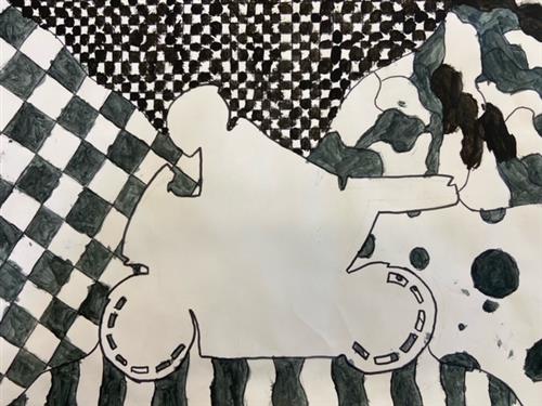 8th Grade- Zentangle Silhouette